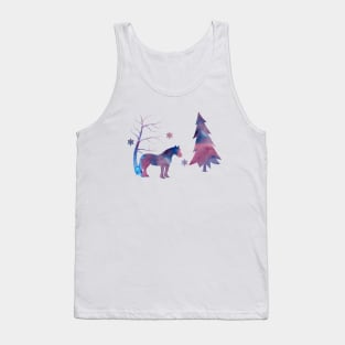 Horse Winter with Snowflakes Tank Top